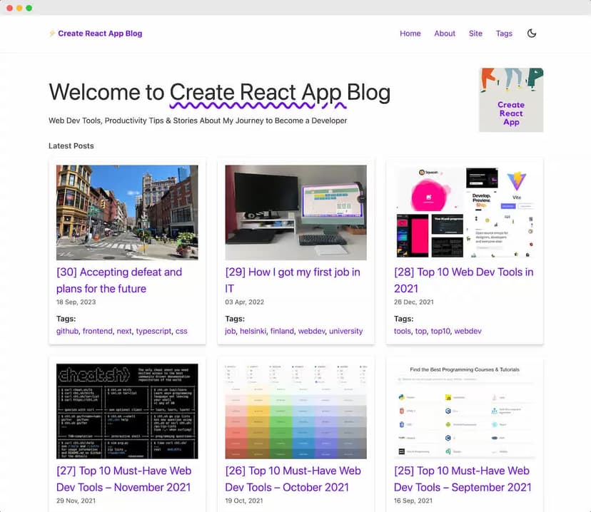 Preview image of my personal blog